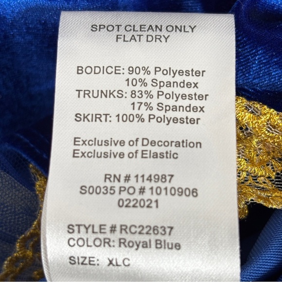 Classical Ballet Tutu Child XL Royal Blue Gold Trim Elegant Revolution Dancewear - Picture 7 of 16